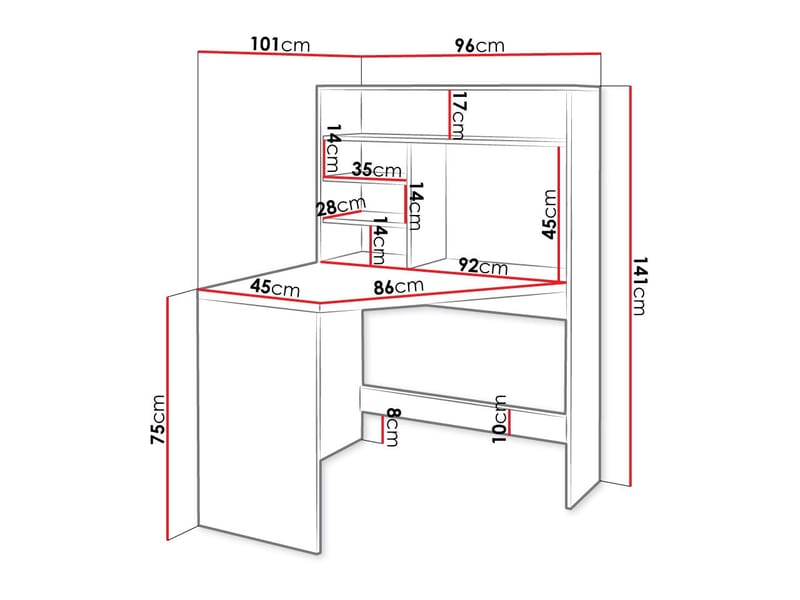 Zayden Skrivbord 96 cm - beige - Möbler - Hemmakontor - Skrivbord
