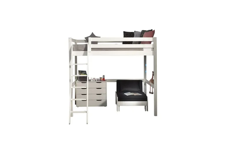 4-dörrars byrå och bäddsoffa Pino Mezzanine 140 x 200 cm, 140 x 200 cm