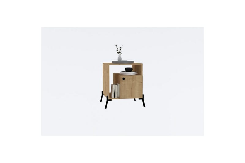 Abadan Sängbord 50 cm - Ek/Svart - Möbler - Sovrum - Sängbord