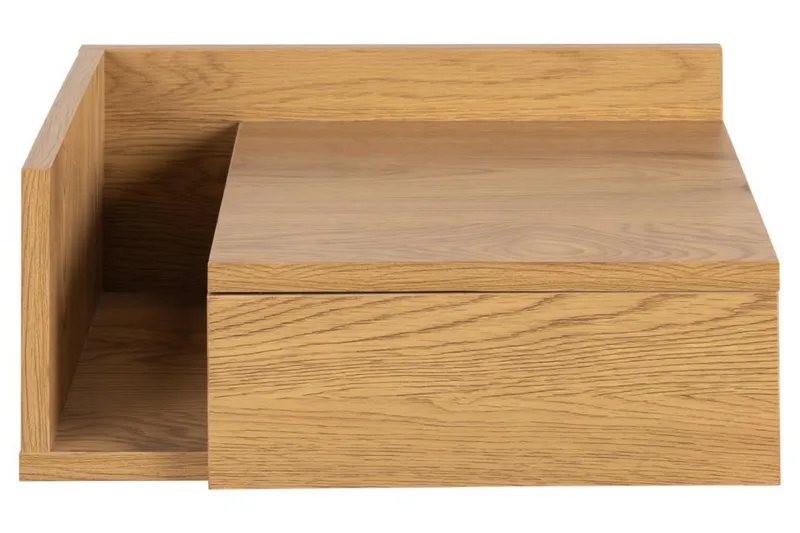 Abusala Vägghängt Sängbord & Nattduksbord 32 cm i Trä med Låda - Brun - Möbler - Sovrum - Sängbord