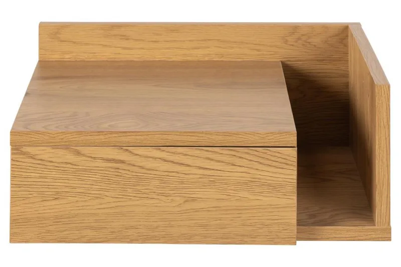 Abusala Vägghängt Sängbord & Nattduksbord 32 cm i Trä med Låda - Brun - Möbler - Sovrum - Sängbord