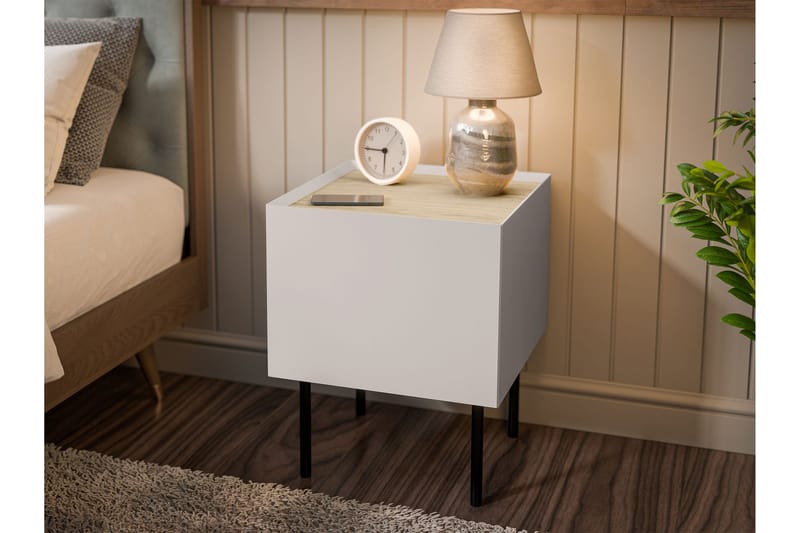 Akie Sängbord 40 cm - Beige - Möbler - Sovrum - Sängbord