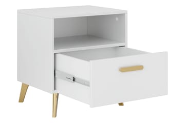 Akihiko Sängbord 40 cm - Vit - Möbler - Sovrum - Sängbord