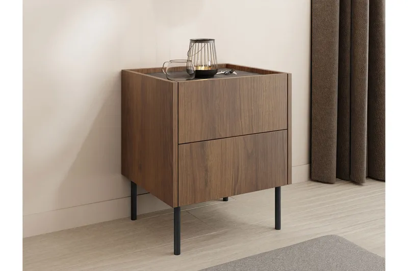 Akihito Sängbord 40 cm - Brun - Möbler - Sovrum - Sängbord