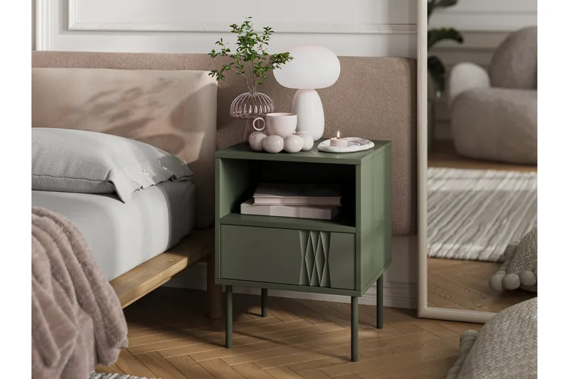 Akiko Sängbord 44 cm - Grön - Möbler - Sovrum - Sängbord