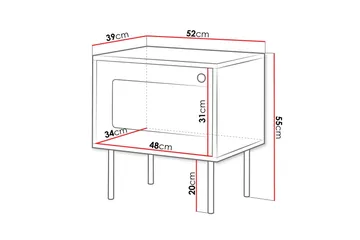 Akilesh Sängbord 52 cm - Svart - Möbler - Sovrum - Sängbord