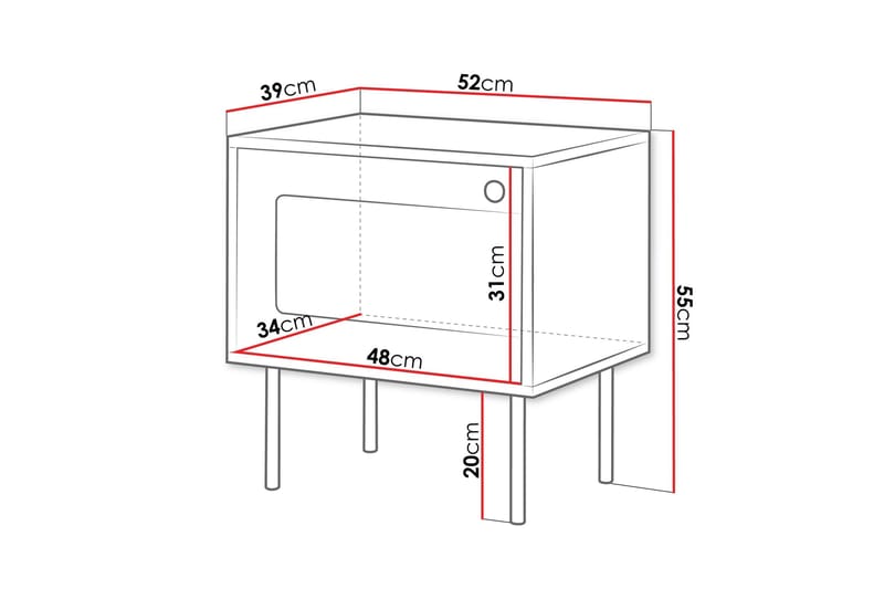 Akilesh Sängbord 52 cm - Vit - Möbler - Sovrum - Sängbord
