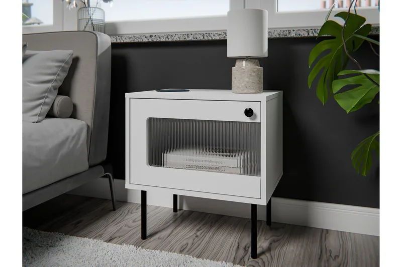 Akilesh Sängbord 52 cm - Vit - Möbler - Sovrum - Sängbord