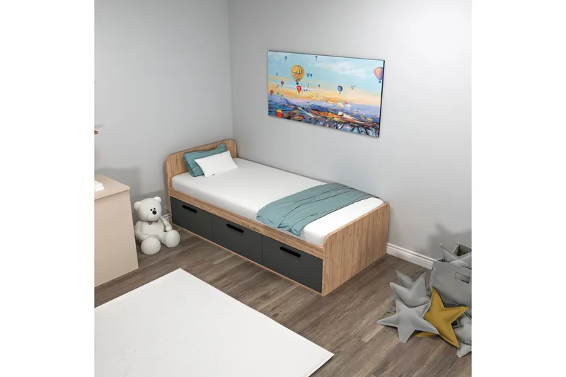 Akser Sängram 91x194 cm - Brun - Möbler - Sovrum - Sängram & sängstomme