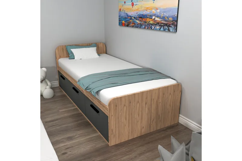 Akser Sängram 91x194 cm - Brun - Möbler - Sovrum - Sängram & sängstomme