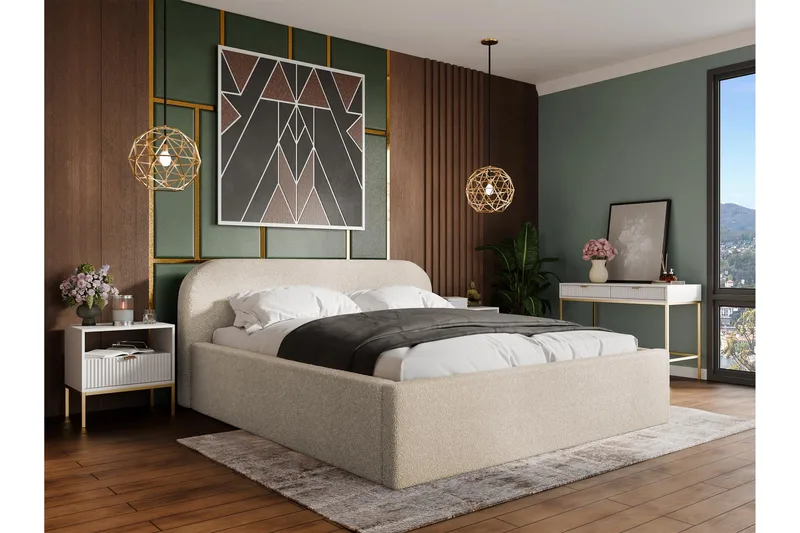 Alfiya Sängram 160x200 cm - Beige - Möbler - Sovrum - Sängram & sängstomme