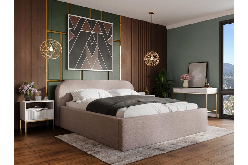 Alfiya Sängram 160x200 cm - Rosa - Möbler - Sovrum - Sängram & sängstomme