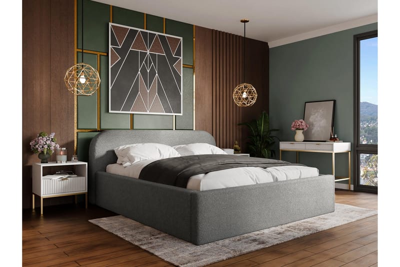 Alfiya Sängram 180x200 cm - Grå - Möbler - Sovrum - Sängram & sängstomme
