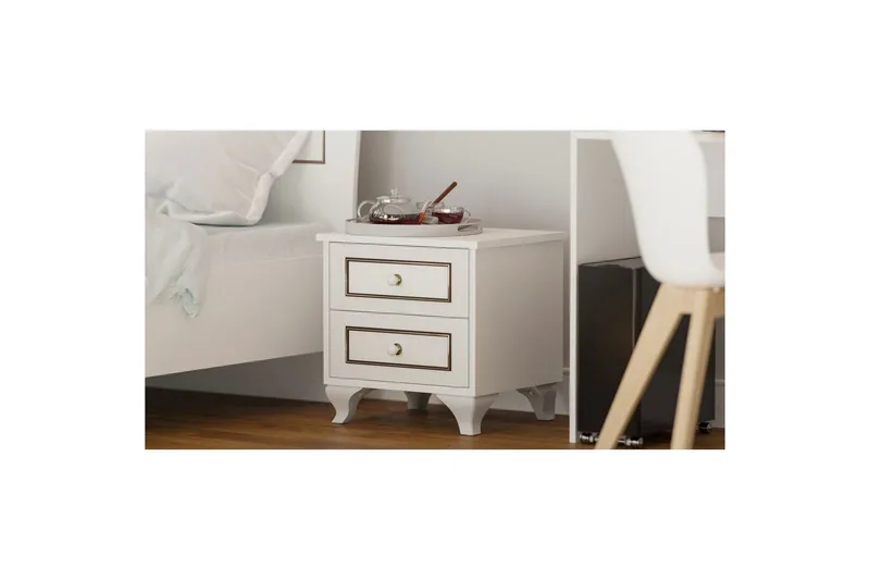 Alwen Sängbord 45 cm - Matt Vit - Möbler - Sovrum - Sängbord