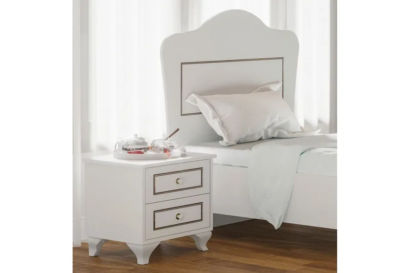 Alwen Sängbord 45 cm - Matt Vit - Möbler - Sovrum - Sängbord