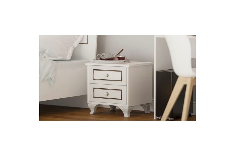 Alwen Sängbord 45 cm - Matt Vit - Möbler - Sovrum - Sängbord