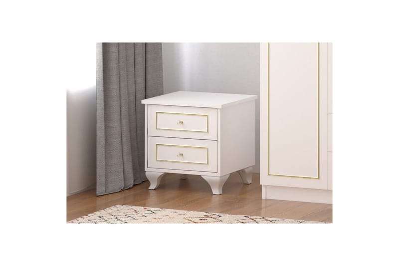 Alwen Sängbord 45 cm - Matt Vit - Möbler - Sovrum - Sängbord