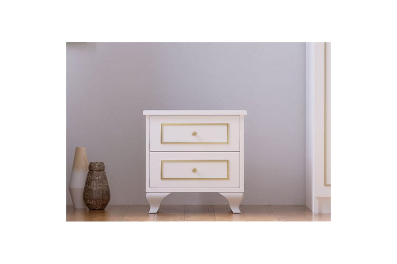 Alwen Sängbord 45 cm - Matt Vit - Möbler - Sovrum - Sängbord