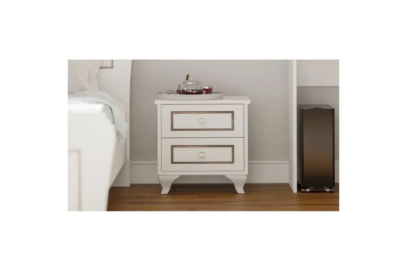 Alwen Sängbord 45 cm - Matt Vit - Möbler - Sovrum - Sängbord