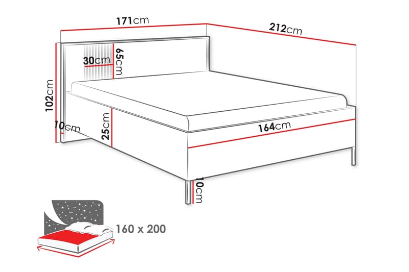 Amelus Sängram 160x200 cm - Cashmere - Möbler - Sovrum - Sängram & sängstomme