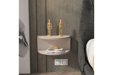 Antigua Vägghängt Sängbord 45 cm med Ljust Träutseende, Förvaring med Hylla - Beige - Möbler - Sovrum - Sängbord