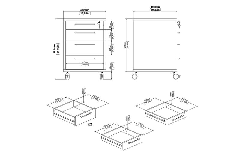 Astric Sängbord 48,2 cm - Vit - Möbler - Sovrum - Sängbord