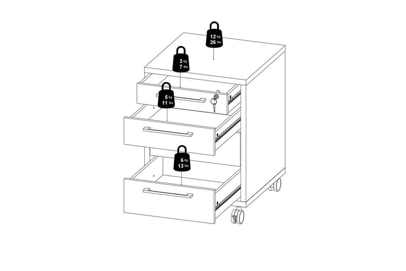 Astric Sängbord 48,2 cm - Vit - Möbler - Sovrum - Sängbord