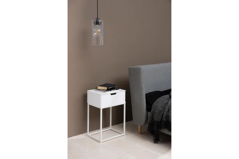 Azelia Sängbord 30 cm - Vit - Möbler - Sovrum - Sängbord