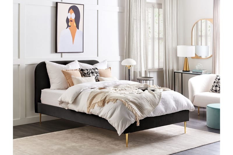Baako Sängram 140x200 cm - Svart/Guld - Möbler - Sovrum - Sängram & sängstomme