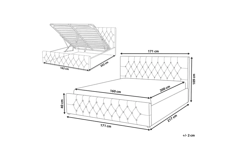 Badar Sängram 160x200 cm - Taupe - Möbler - Sovrum - Sängram & sängstomme
