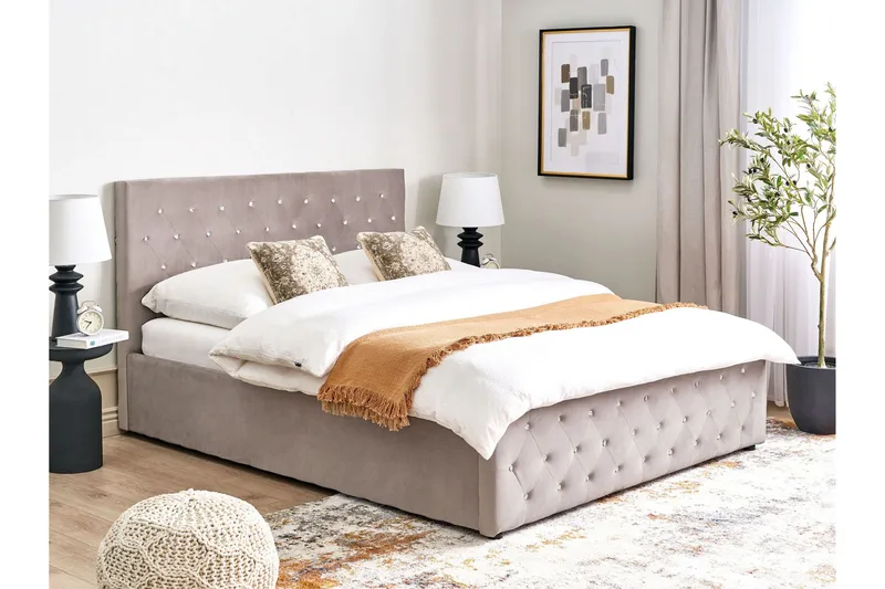 Badar Sängram 160x200 cm - Taupe - Möbler - Sovrum - Sängram & sängstomme