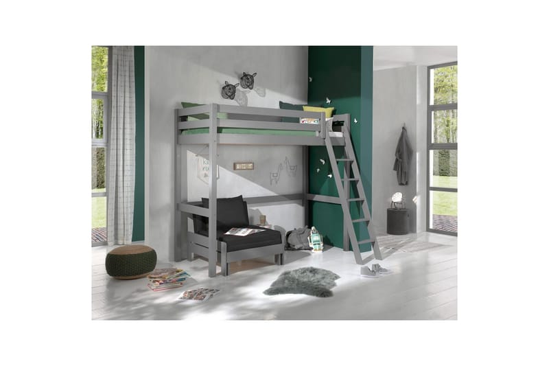 Bäddsoffa Pino Mezzanine Grå, 90 x 200 cm - Grå, 90 x 200 cm - Möbler - Sovrum - Möbelset för sovrum