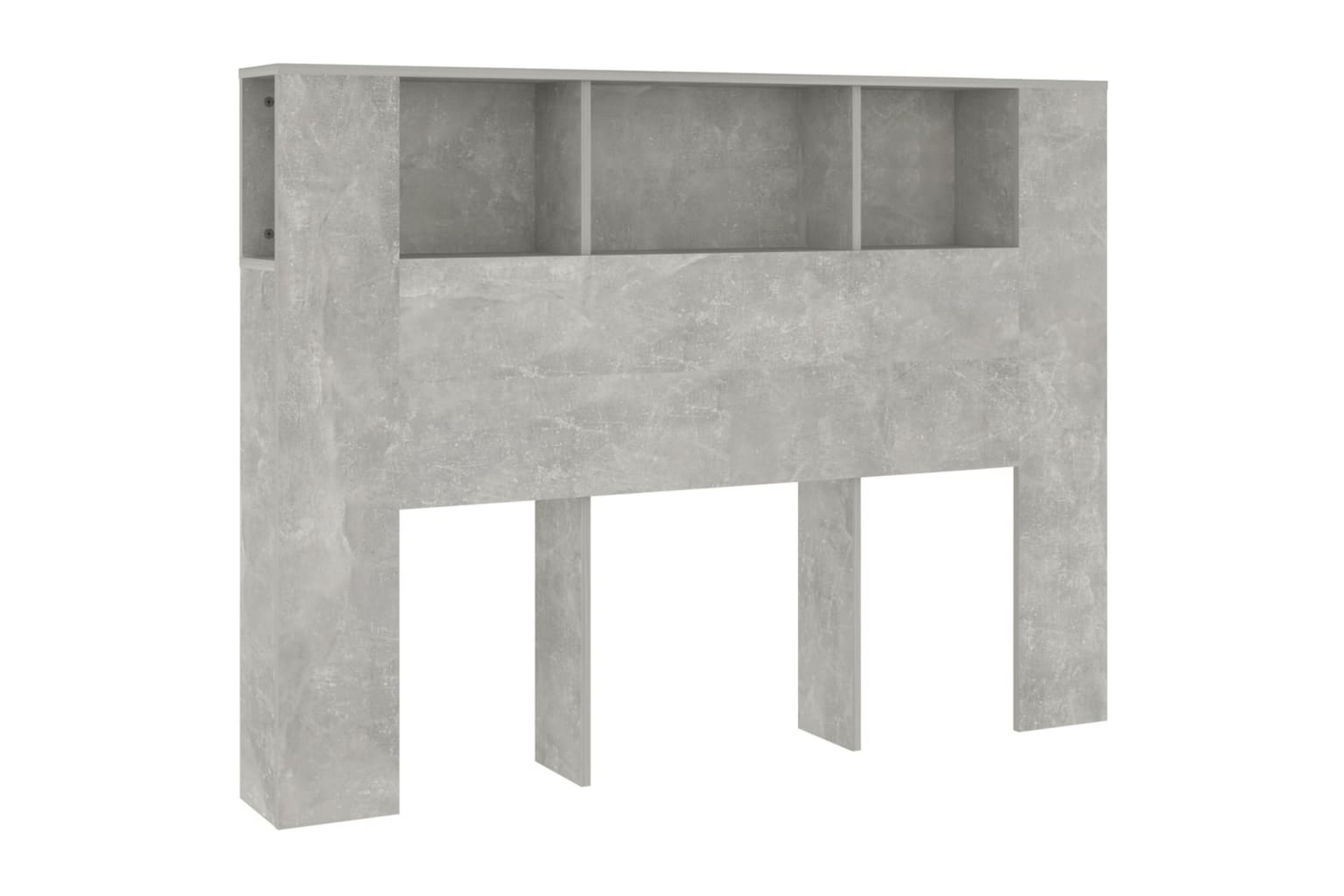 beBasic Huvudgavel med förvaring betonggrå 140×18,5×104,5 cm –