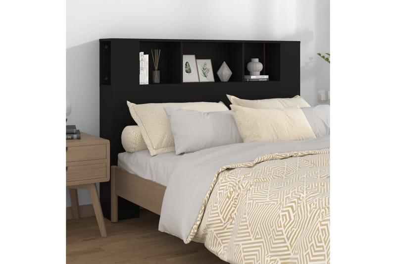 beBasic Huvudgavel med förvaring svart 140x18,5x104,5 cm - Möbler - Sovrum - Sänggavlar