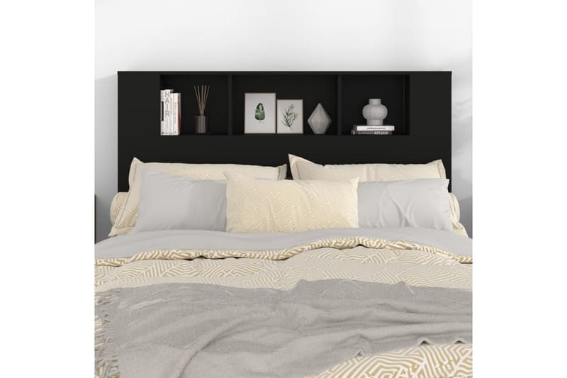 beBasic Huvudgavel med förvaring svart 140x18,5x104,5 cm - Möbler - Sovrum - Sänggavlar