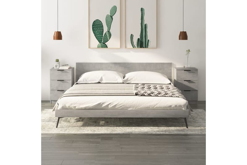 beBasic Sängbord 2 st betonggrå 40x36x65 cm - Möbler - Sovrum - Sängbord