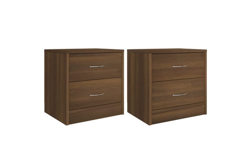 beBasic Sängbord 2 st brun ek 40x30x40 cm konstruerat trä - Möbler - Sovrum - Sängbord