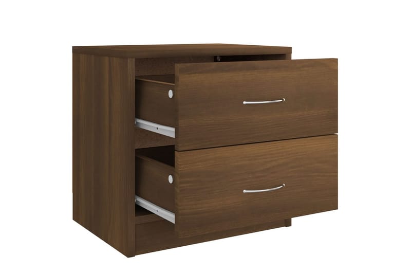 beBasic Sängbord 2 st brun ek 40x30x40 cm konstruerat trä - Möbler - Sovrum - Sängbord