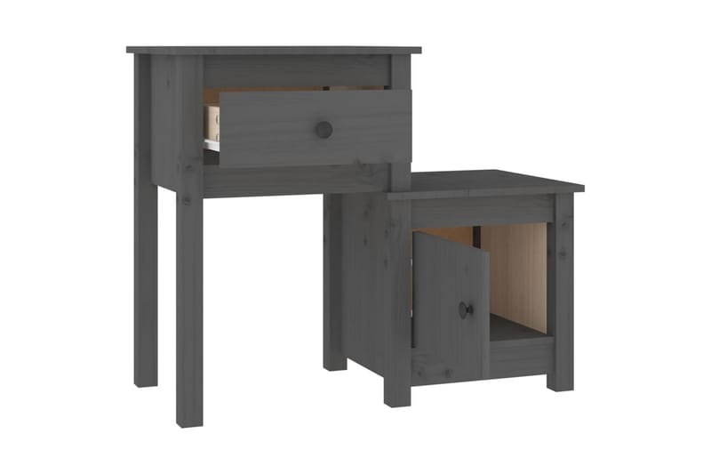 beBasic Sängbord 2 st grå 79,5x38x65,5 cm massiv furu - Möbler - Sovrum - Sängbord