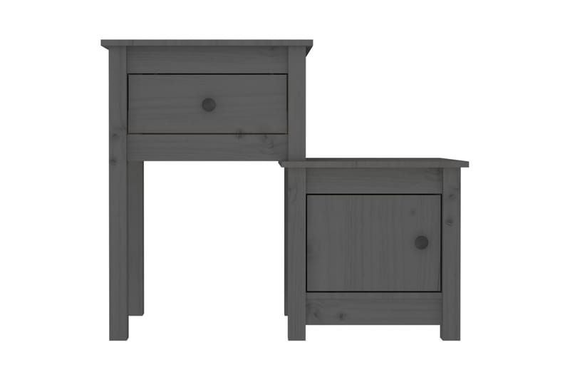 beBasic Sängbord 2 st grå 79,5x38x65,5 cm massiv furu - Möbler - Sovrum - Sängbord