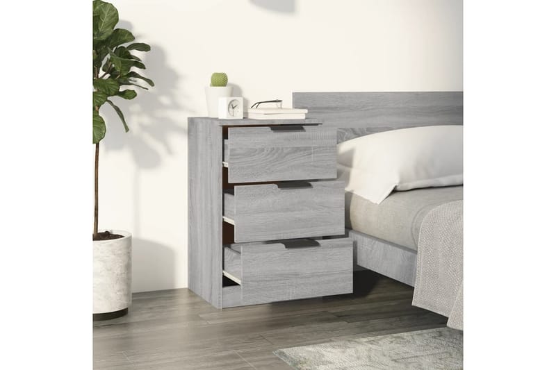 beBasic Sängbord 2 st grå sonoma 40x36x65 cm - Sängbord - Bord
