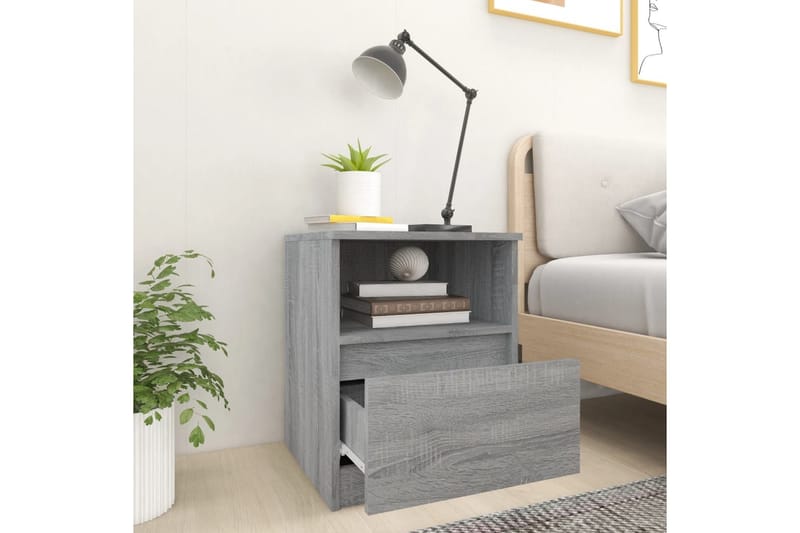 beBasic Sängbord 2 st grå sonoma 40x40x50 cm konstruerat trä - Möbler - Sovrum - Sängbord