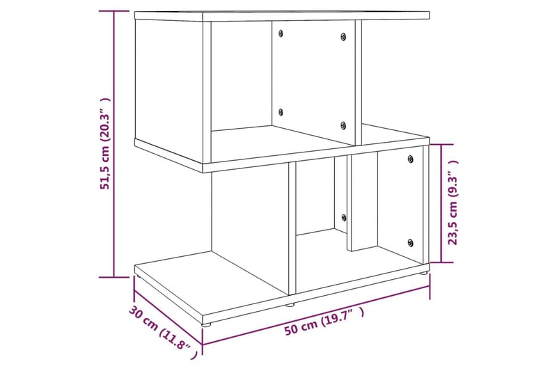 beBasic Sängbord 2 st grå sonoma 50x30x51,5 cm konstruerat trä - Möbler - Sovrum - Sängbord