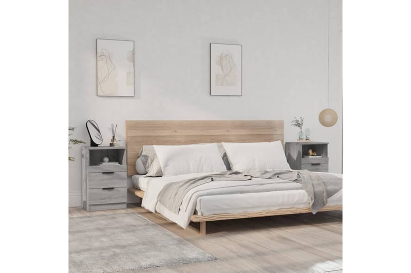beBasic Sängbord 2 st grå sonoma konstruerat trä - Sängbord - Bord