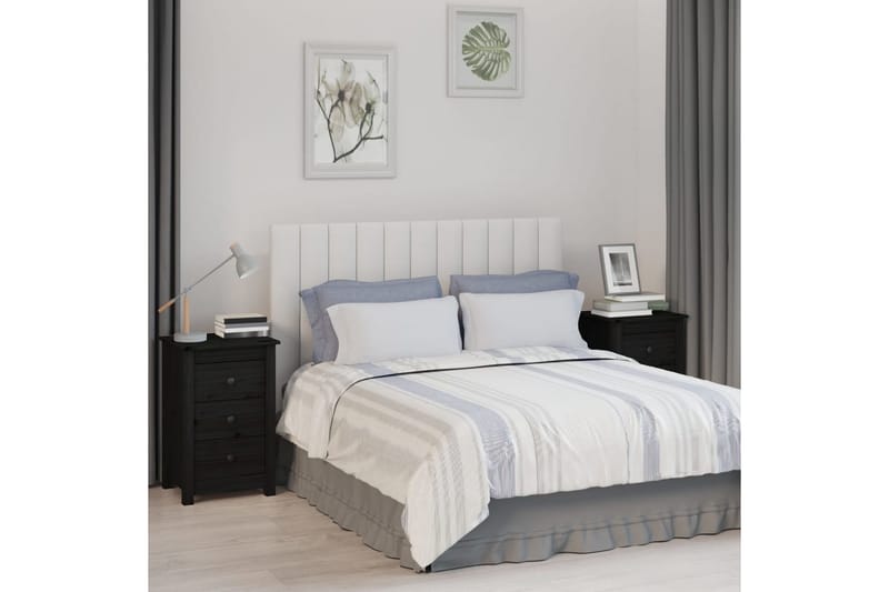 beBasic Sängbord 2 st svart 40x35x61,5 cm massiv furu - Möbler - Sovrum - Sängbord