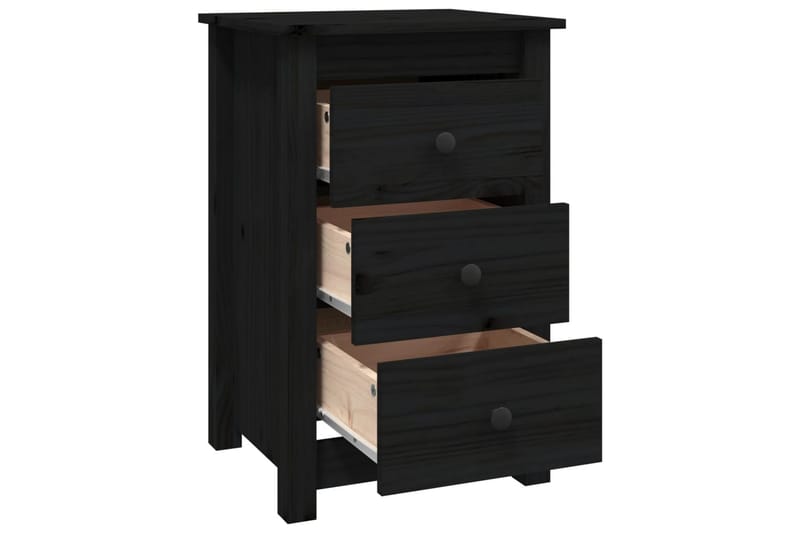 beBasic Sängbord 2 st svart 40x35x61,5 cm massiv furu - Möbler - Sovrum - Sängbord