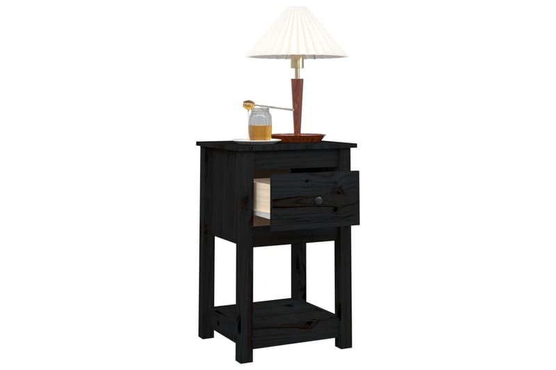 beBasic Sängbord 2 st svart 40x35x61,5 cm massiv furu - Möbler - Sovrum - Sängbord