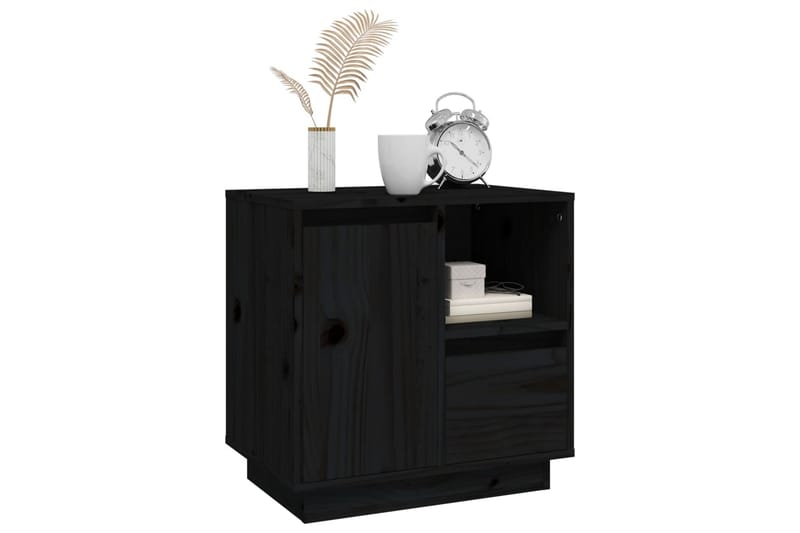 beBasic Sängbord 2 st svart 50x34x50 cm massivt furuträ - Möbler - Sovrum - Sängbord