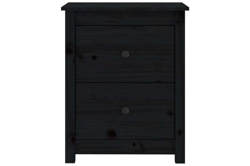beBasic Sängbord 2 st svart 50x35x61,5 cm massiv furu - Sängbord - Bord