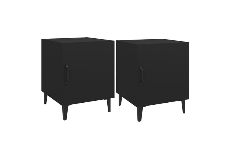 beBasic Sängbord 2 st svart konstruerat trä - Sängbord - Bord